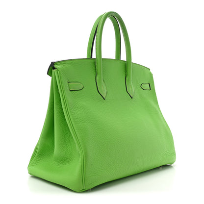 Hermes Taurillon Clemence Birkin 35 Vert Cru 3 of 15
