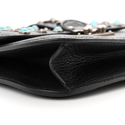 Valentino Garavani Pebbled Calfskin Star Studded Small Lock Flap Black 8 of 9