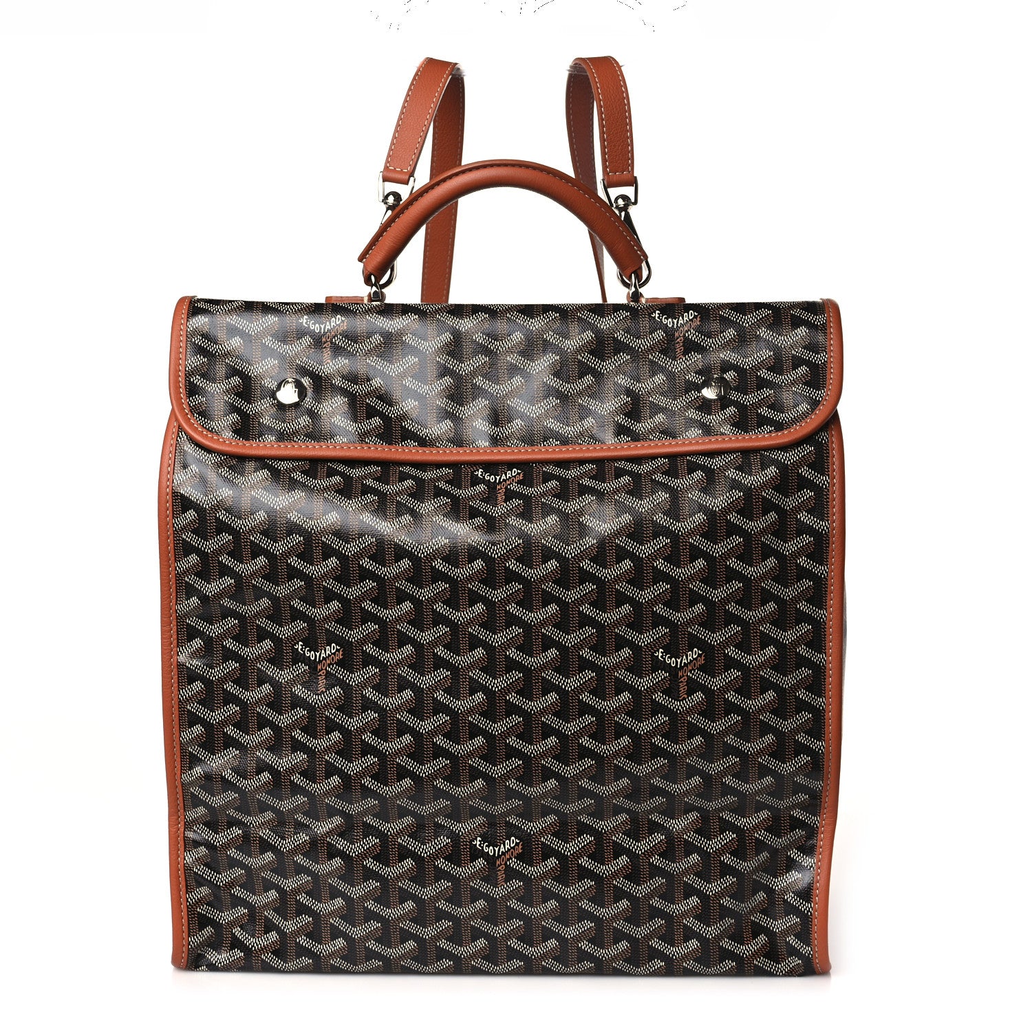 Goyard Goyardine Saint Leger Soft Briefcase Backpack Black Gold 1 of 9