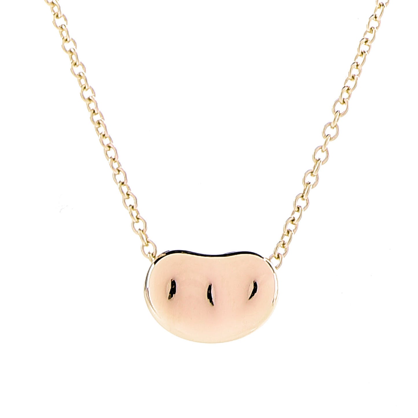 18K Rose Gold 9mm Elsa Peretti Bean Pendant Necklace