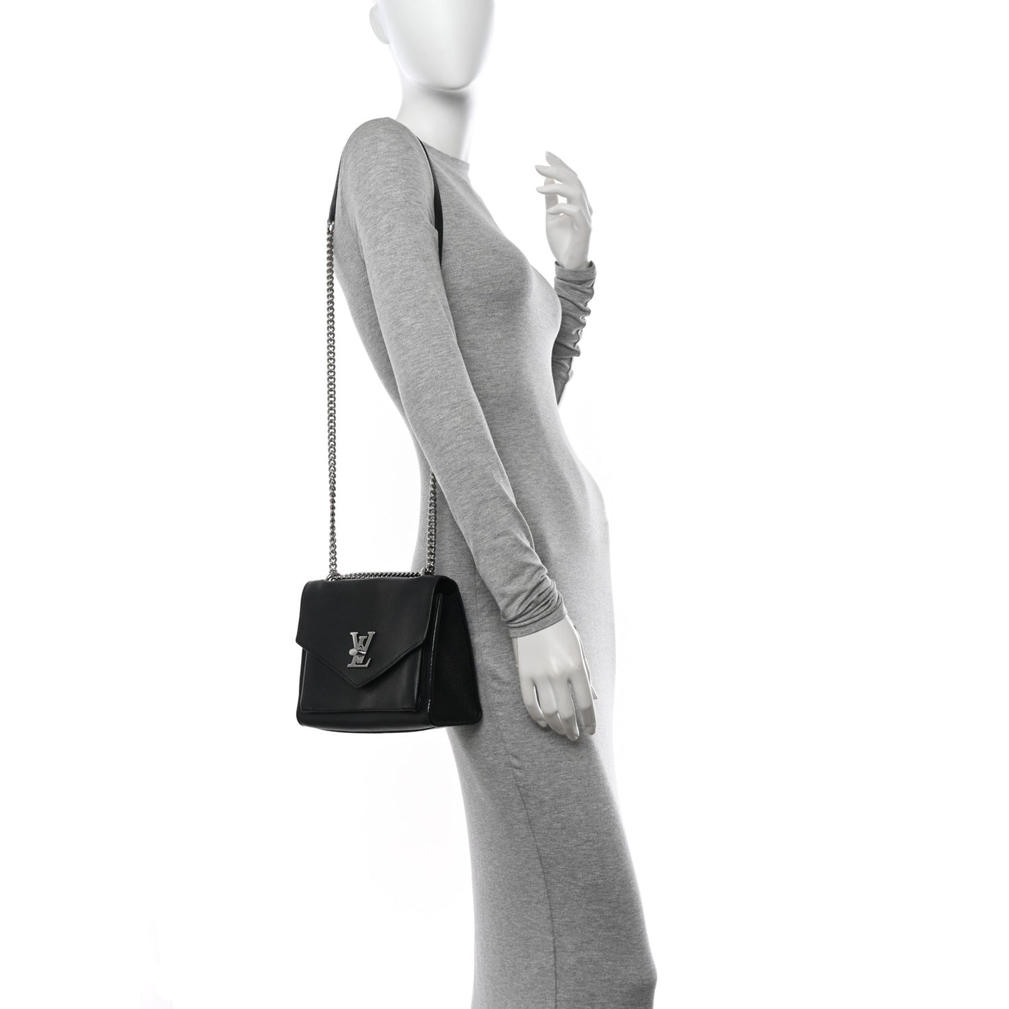 Soft Calfskin My Lockme Chain Bag BB Black
