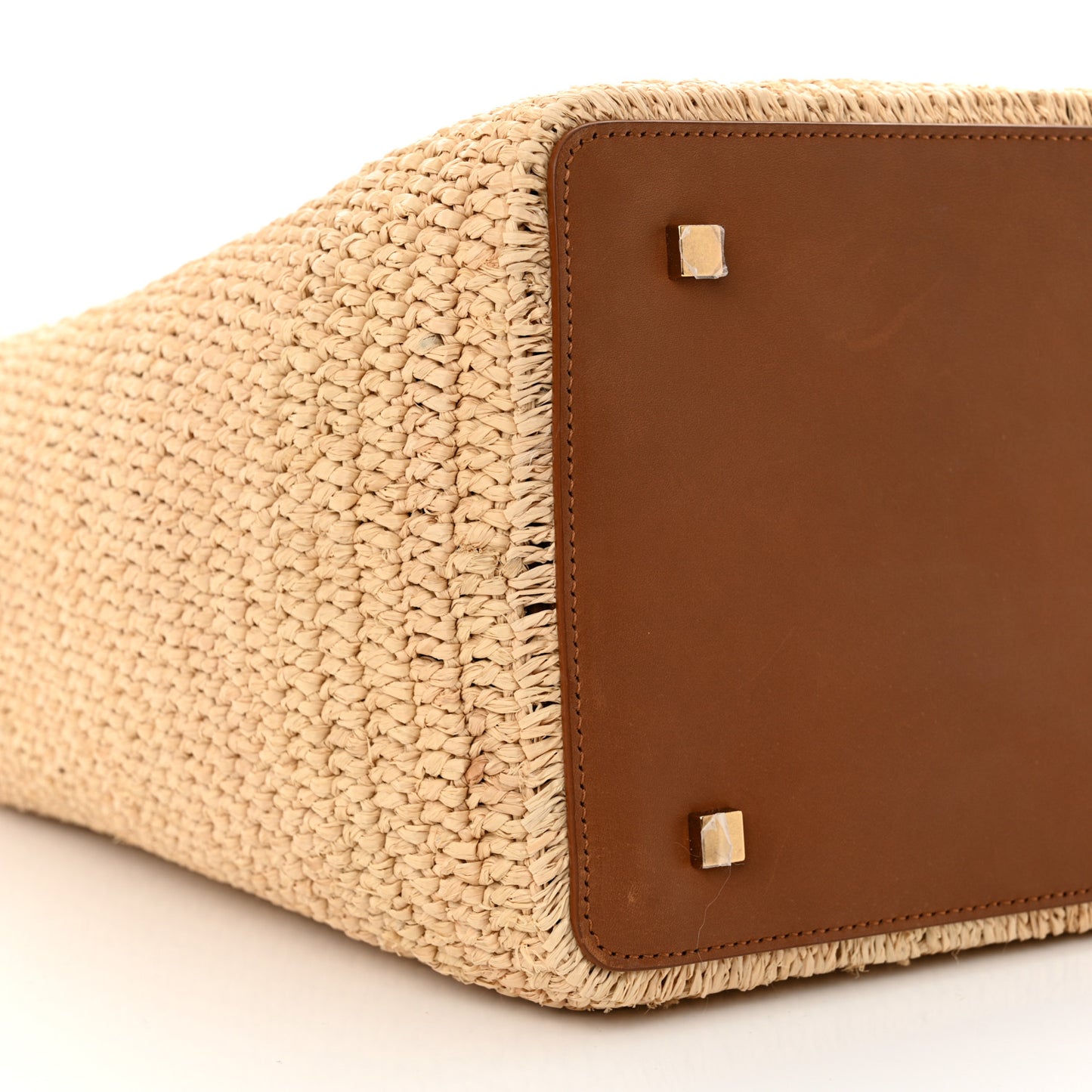 Raffia Vegetable Tanned Calfskin Le 37 Bucket Bag Natural Brick