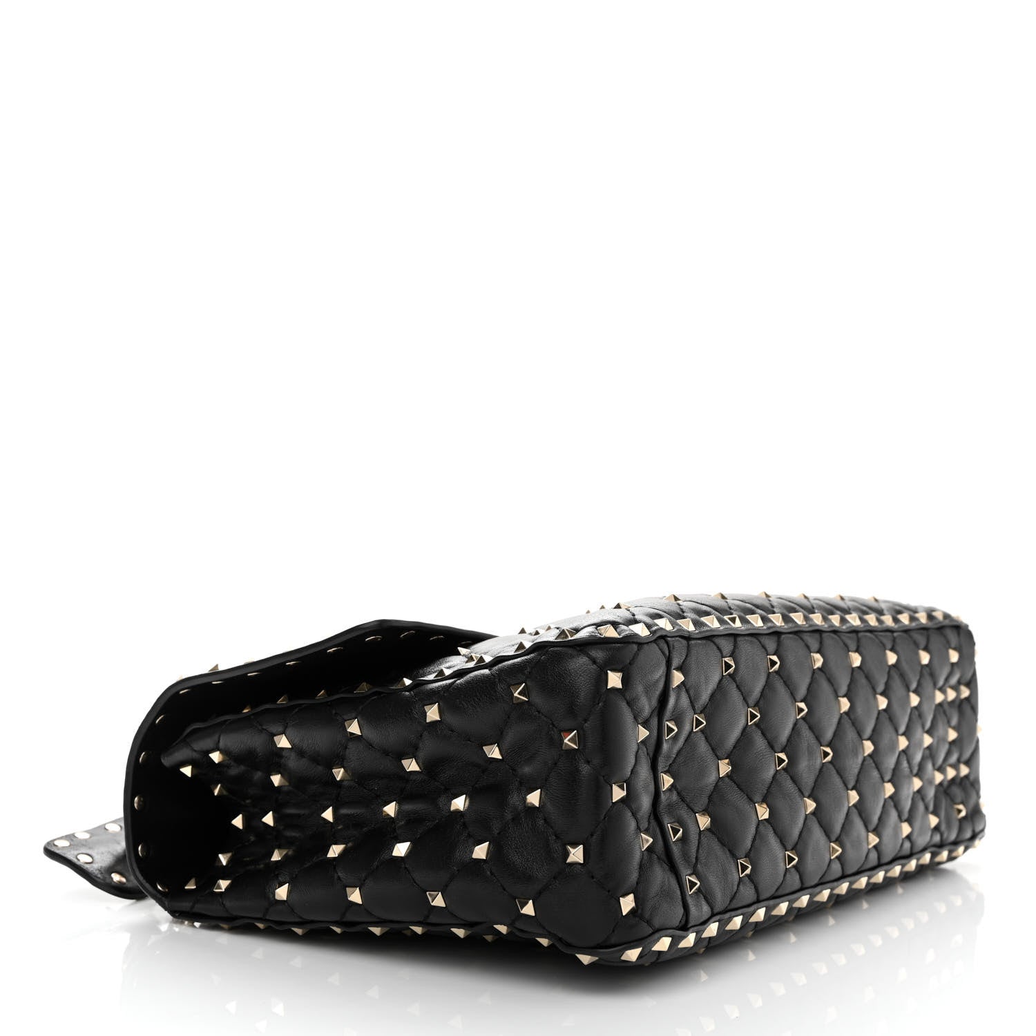 Valentino Garavani Lambskin Large Rockstud Spike Shoulder Bag Black 4 of 11