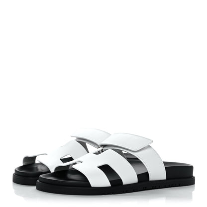 Hermes Calfskin Womens Chypre Sandals 38.5 White 3 of 12