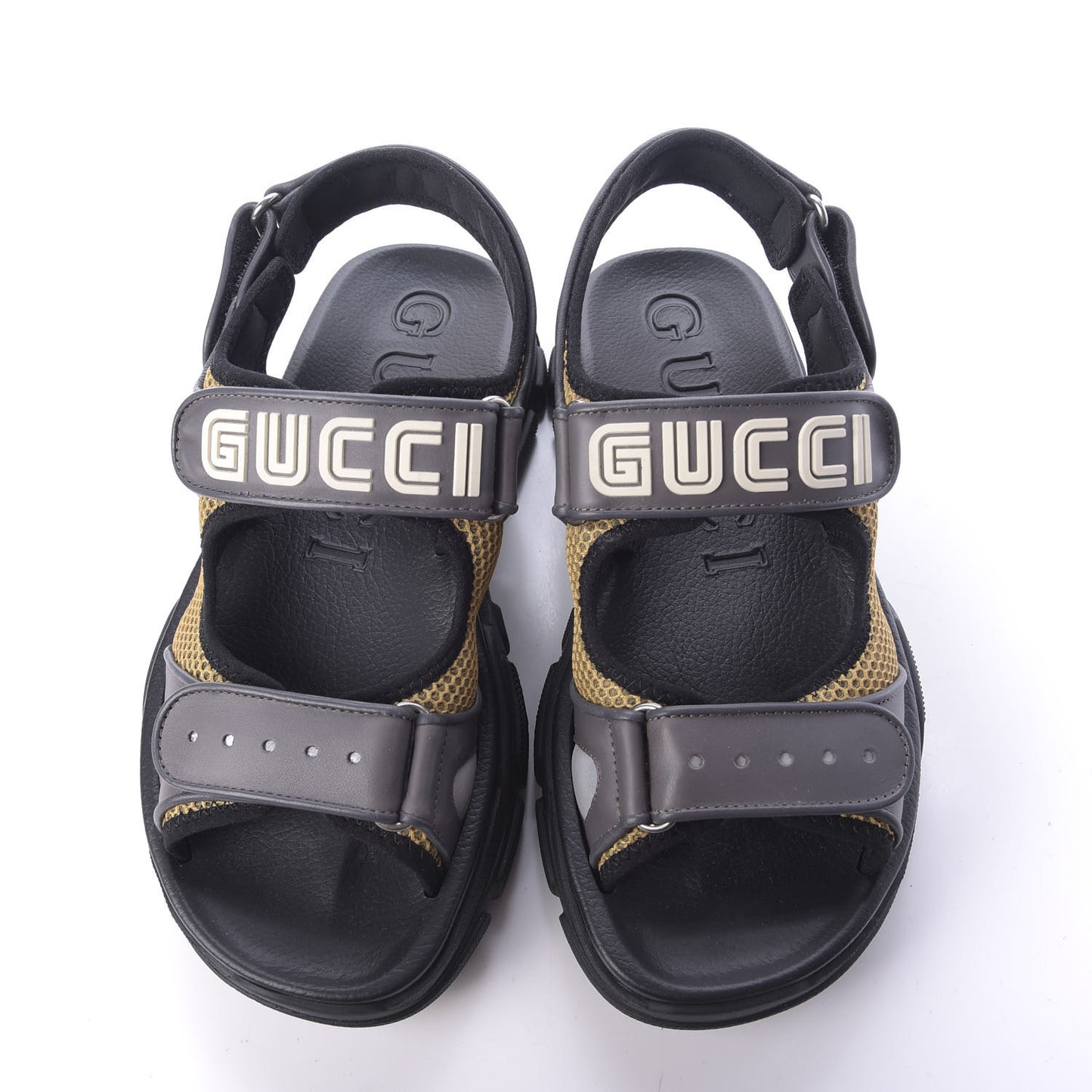 X SEGA Nappa Mesh Mens Aguru Sandals 8 Loess Black