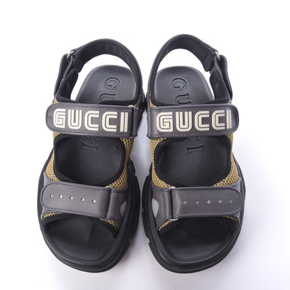 Gucci X SEGA Nappa Mesh Mens Aguru Sandals 8 Loess Black 6 of 10