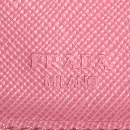 Prada Saffiano Metal Compact Snap Bi-Fold Wallet Petalo 11 of 11