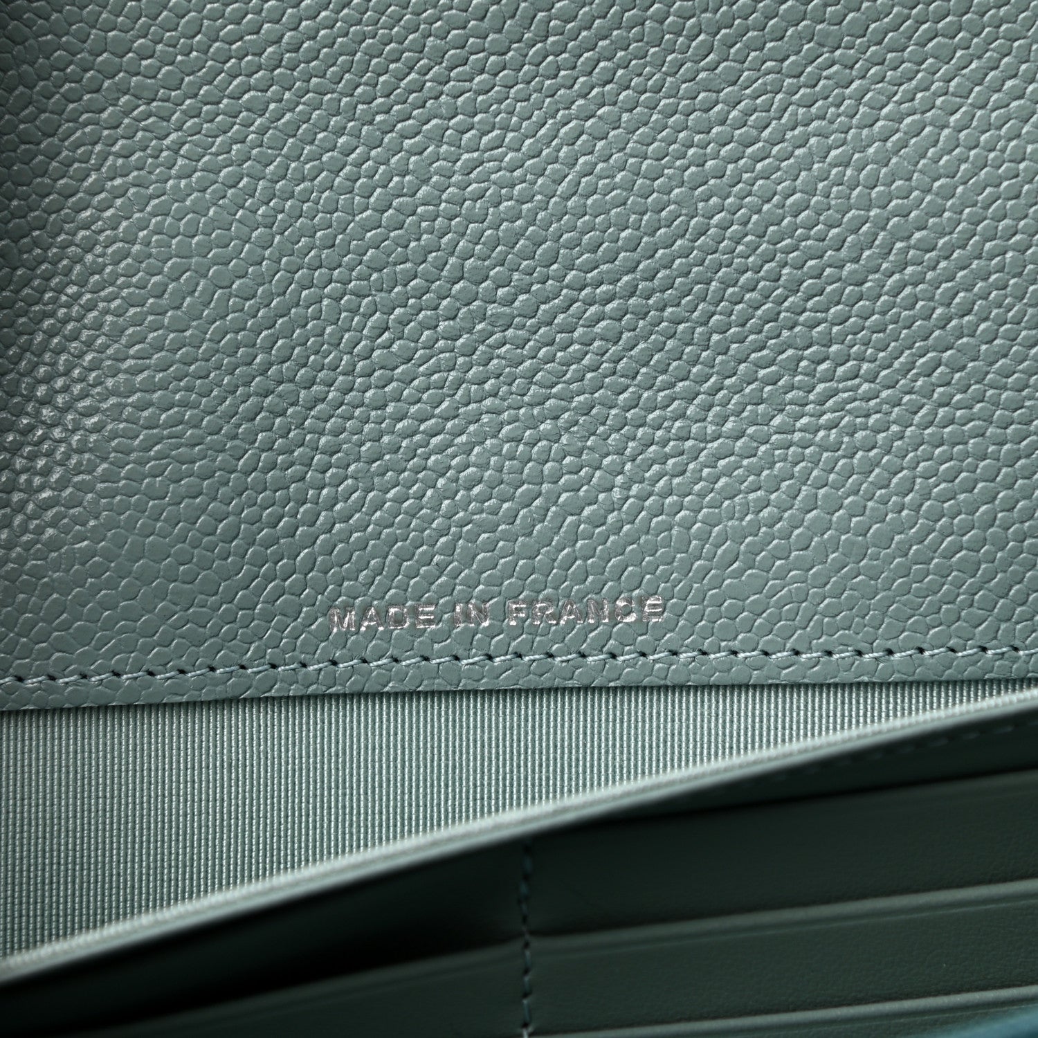 Chanel Caviar Quilted Large Gusset Flap Wallet Light Blue 7 of 9