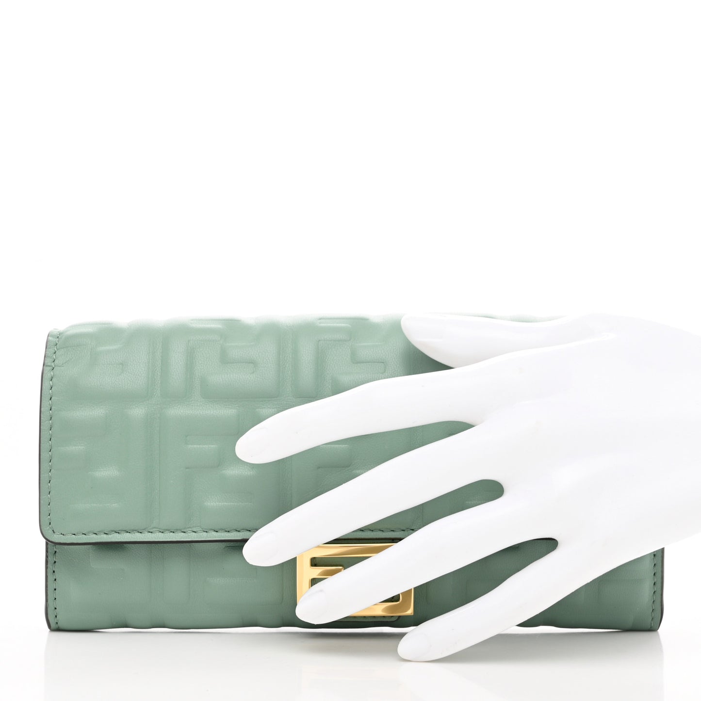 Nappa Matisse FF Embossed Continental Wallet On Chain Menta