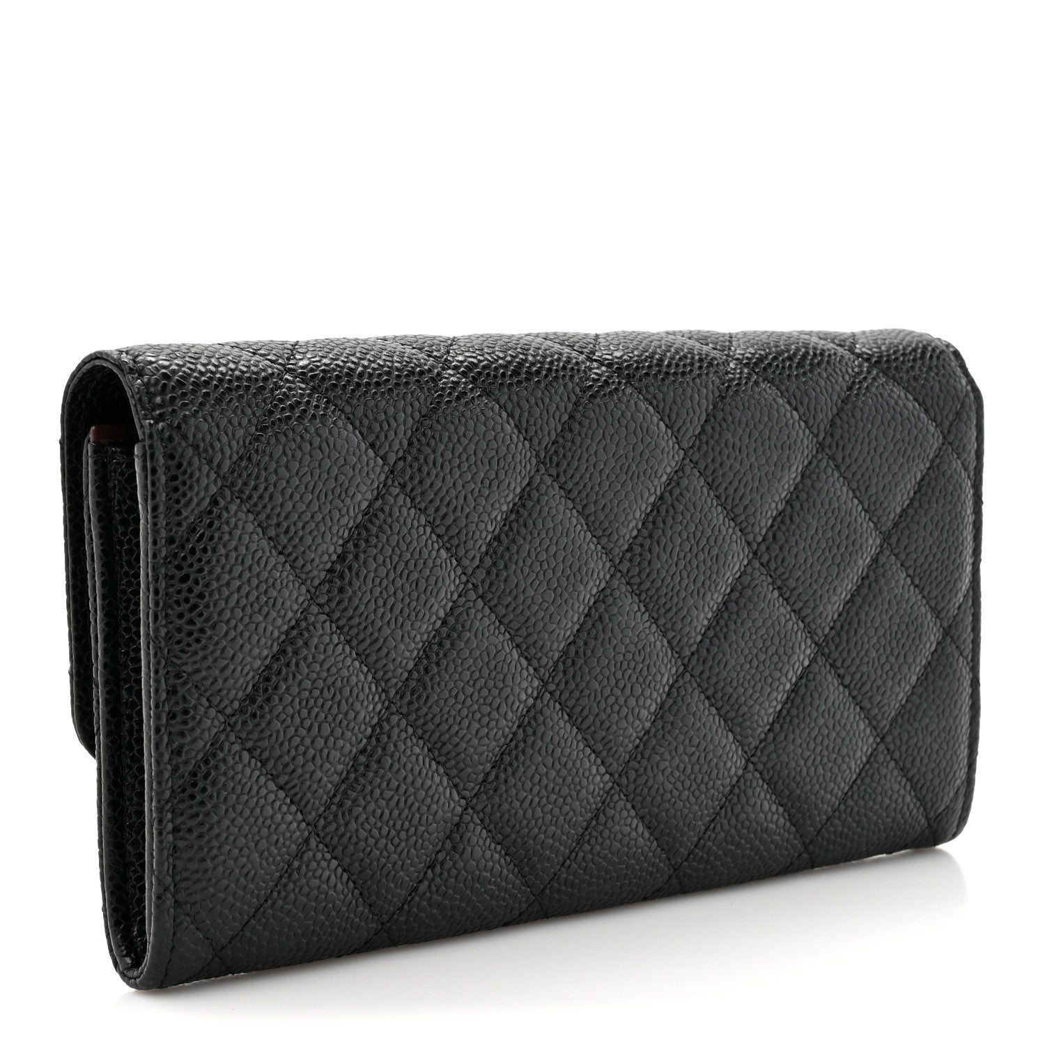 Chanel Caviar Quilted Large Gusset Flap Wallet Black 3 of 9