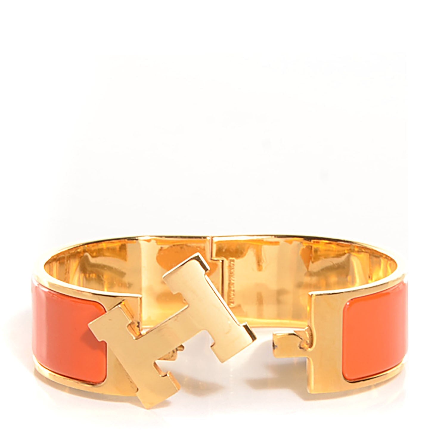 Hermes Enamel Wide Clic Clac H Bracelet PM Orange 3 of 7