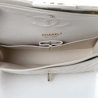 Chanel Caviar Quilted Medium Double Flap White 8 of 17
