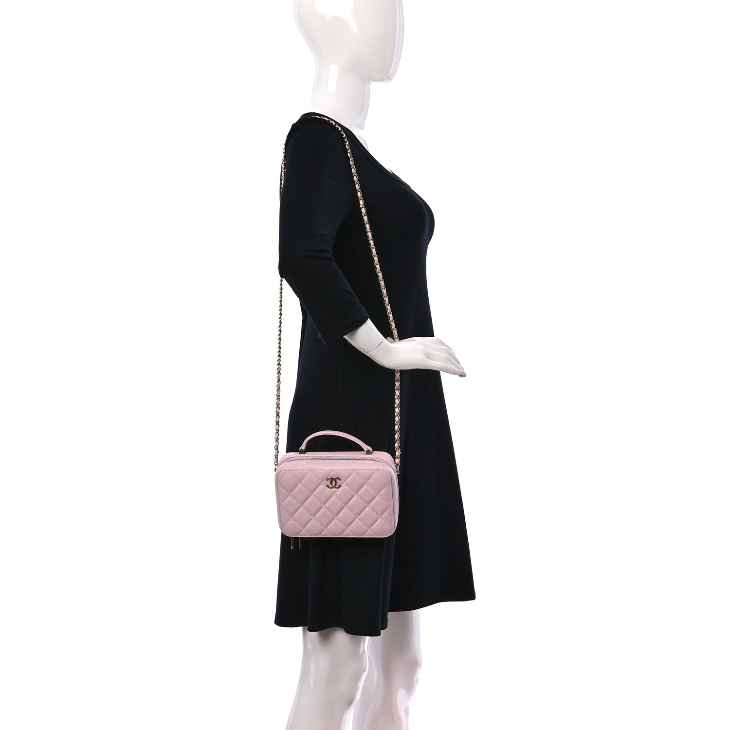 Chanel Caviar Quilted Vanity Case Light Pink 2 of 10