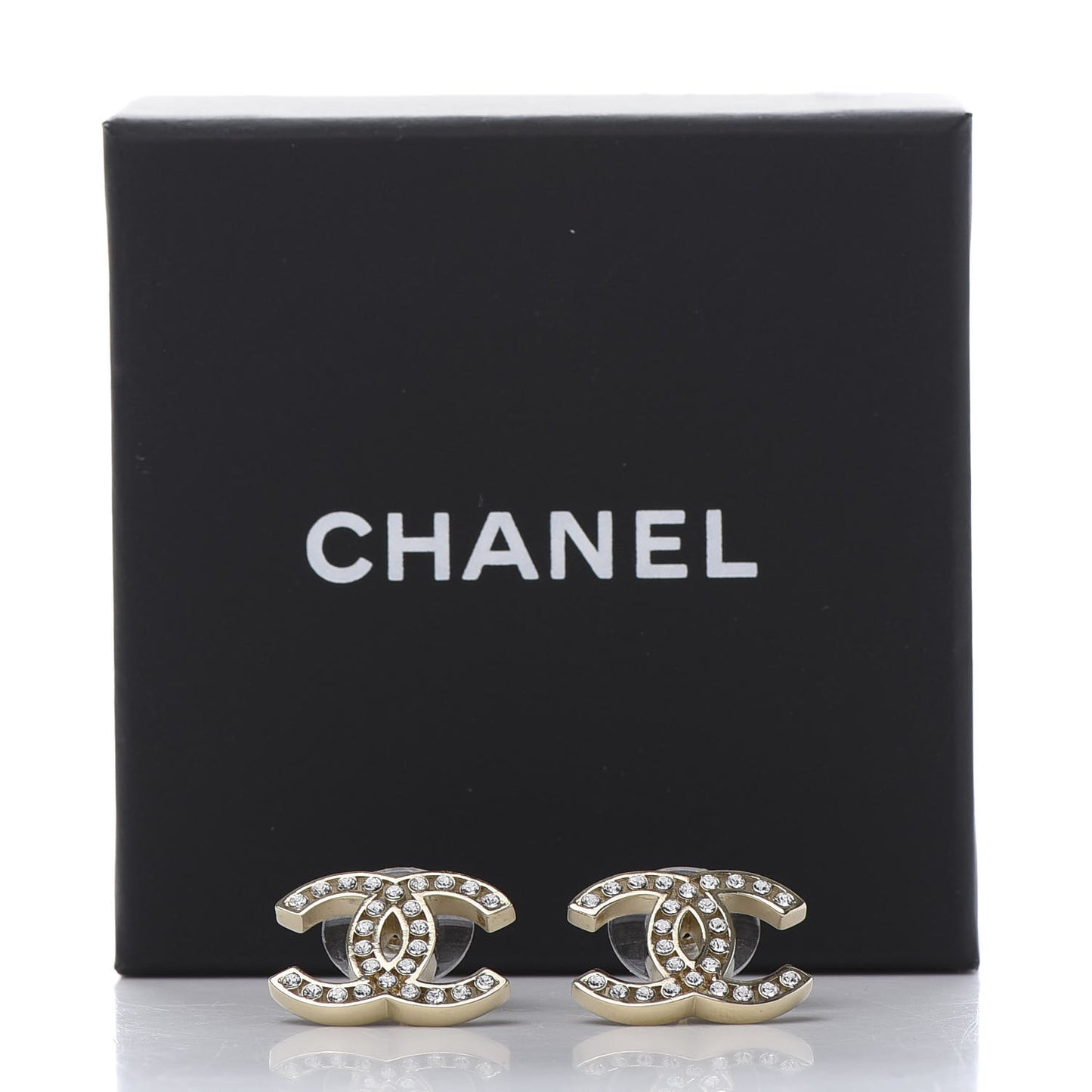 Crystal CC Large Earrings Gold