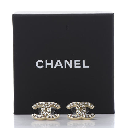 Chanel Crystal CC Large Earrings Gold 5 of 5