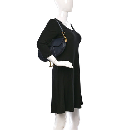 Christian Dior Grained Calfskin Saddle Bag Indigo Blue 2 of 10