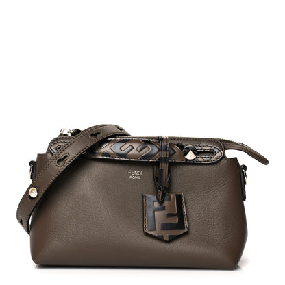 Fendi Vitello Dolce Bi-Color FF 1974 Embossed Mini By The Way Boston Bag Maya Black 1 of 13