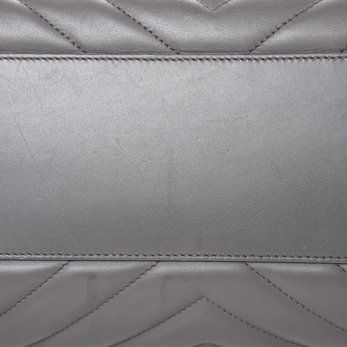 Smooth Calfskin Matelasse Chevron Large Monogram Shopping Bag Grey