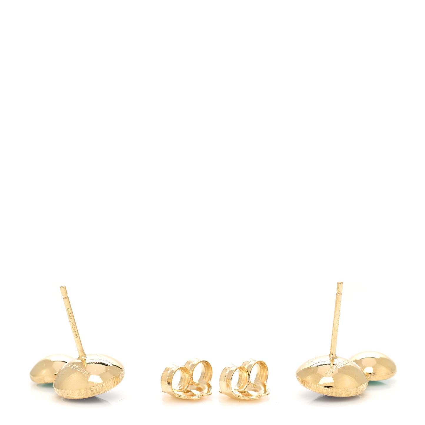 18K Yellow Gold Turquoise Chalcedony Jaipur Stud Earrings