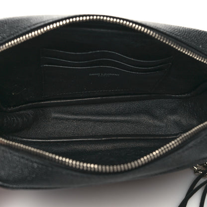 Saint Laurent Grain De Poudre Matelasse Monogram Mini Lou Camera Bag Black 5 of 12