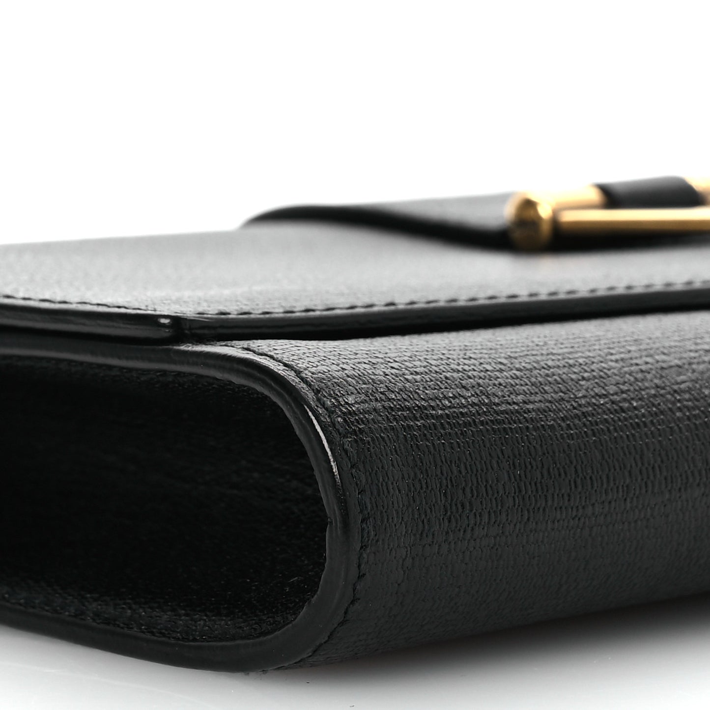 Textured Calfskin Classic Y Ligne Clutch Black