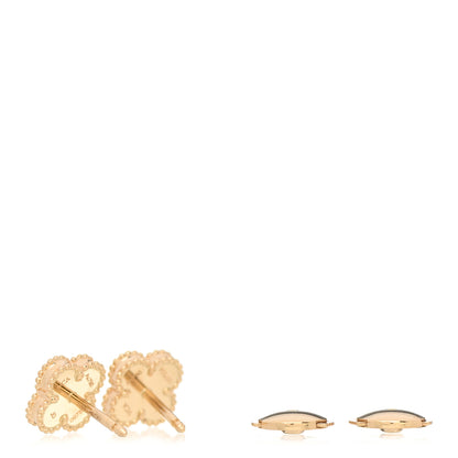 Van Cleef & Arpels 18K Yellow Gold Black Onyx Sweet Alhambra Earrings 3 of 5