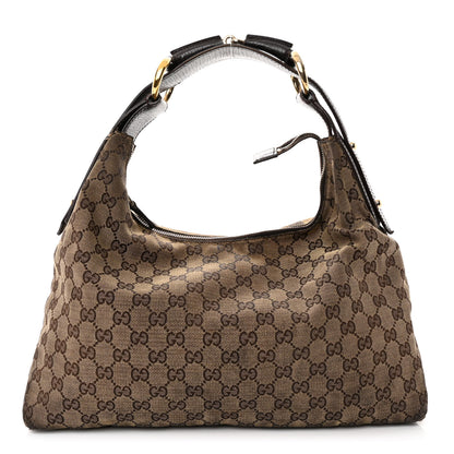 Gucci Monogram Medium Horsebit Chain Hobo Dark Brown 1 of 10