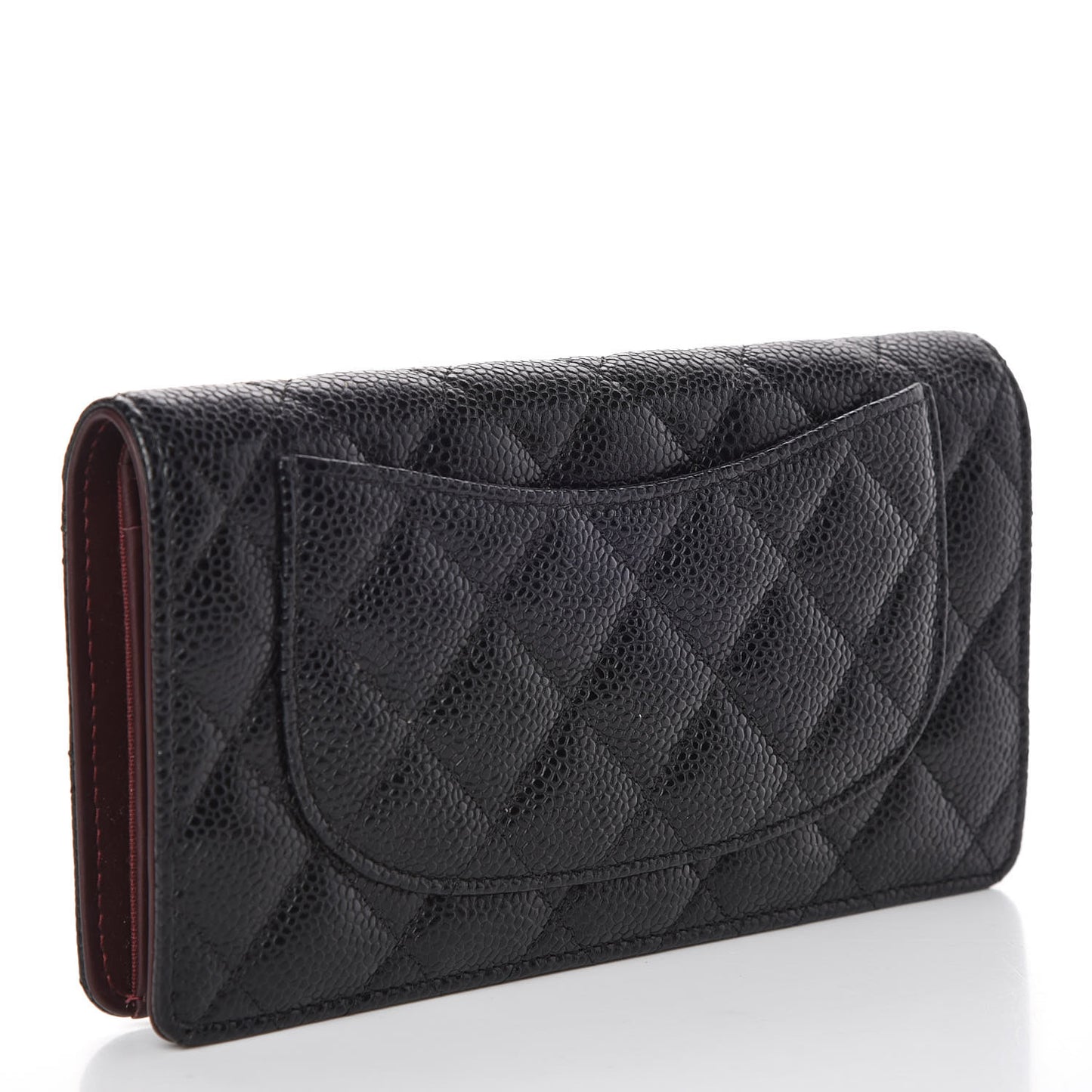 Caviar Quilted Yen Wallet Black