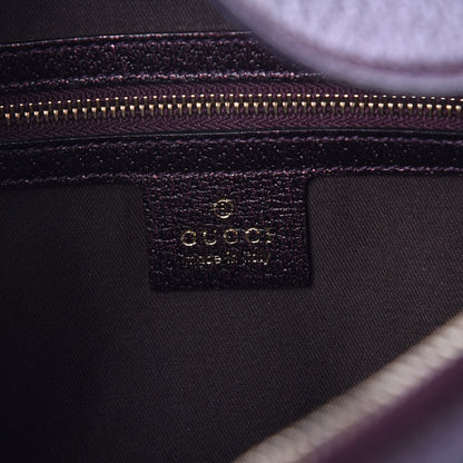 Gucci Metallic Calfskin Bamboo Ring Hobo Aubergine 6 of 9