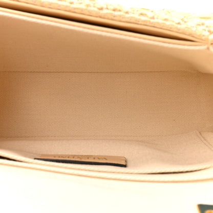 Valentino Garavani Raffia One Stud Chain Clutch Natural 4 of 8