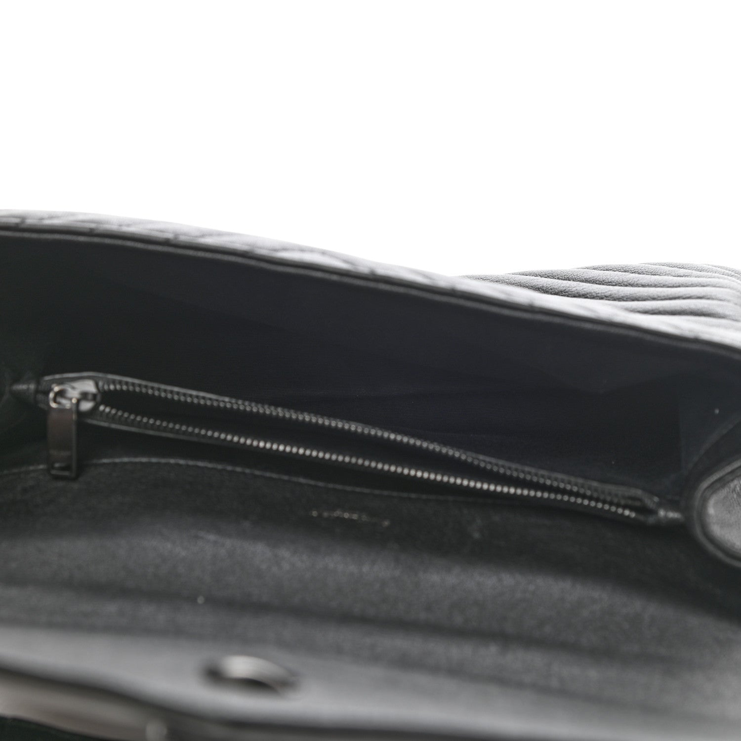 Saint Laurent Sheepskin Matelasse Chevron Monogram Monochrome Large College Satchel Black 4 of 13