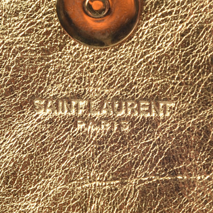 Saint Laurent Metallic Calfskin Matelasse Monogram Small Bubble Chain Crossbody Gold 8 of 14