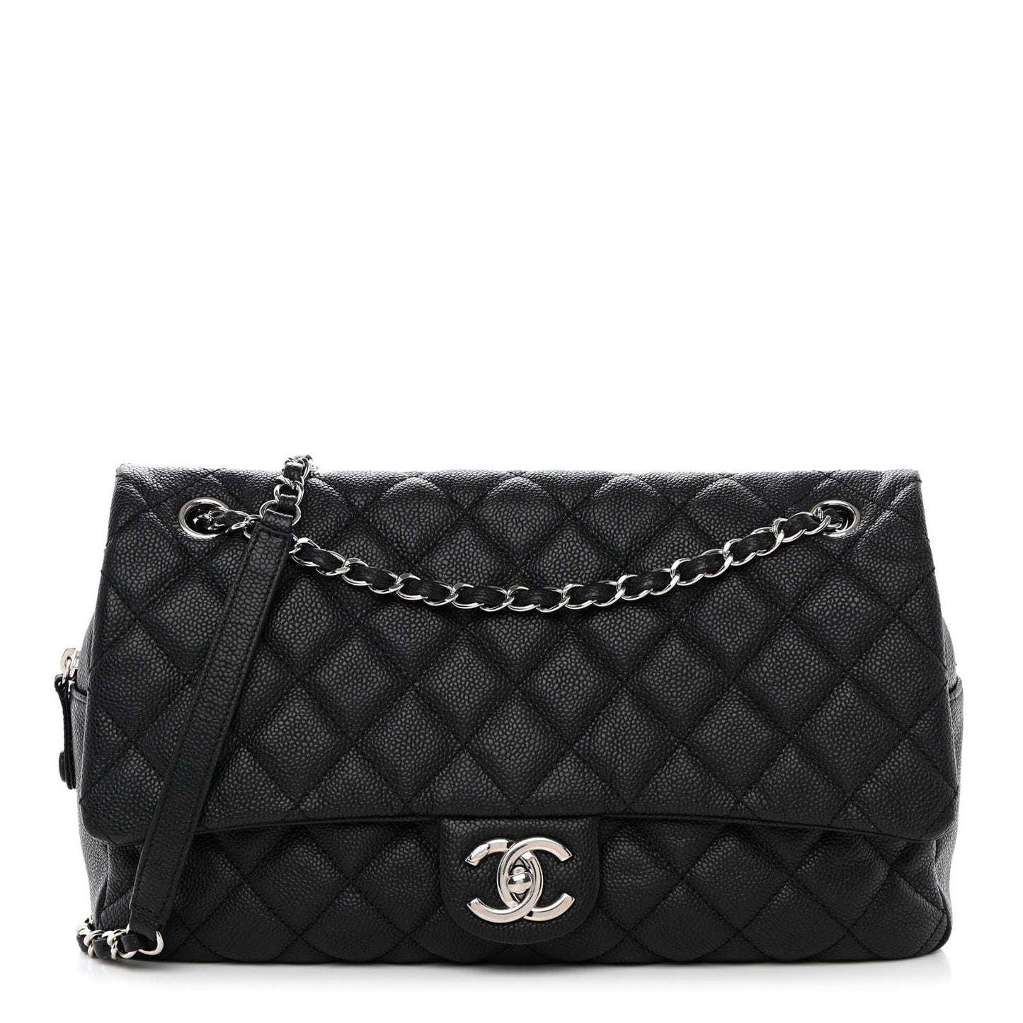 Caviar Quilted Jumbo Easy Flap Black