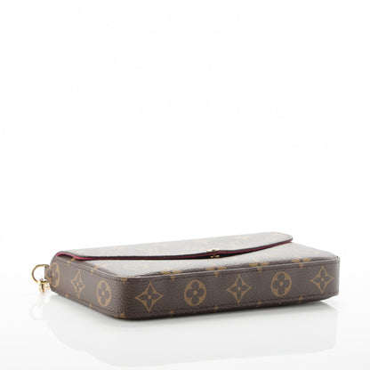 Louis Vuitton Monogram Pochette Felicie Chain Wallet Fuchsia 4 of 10