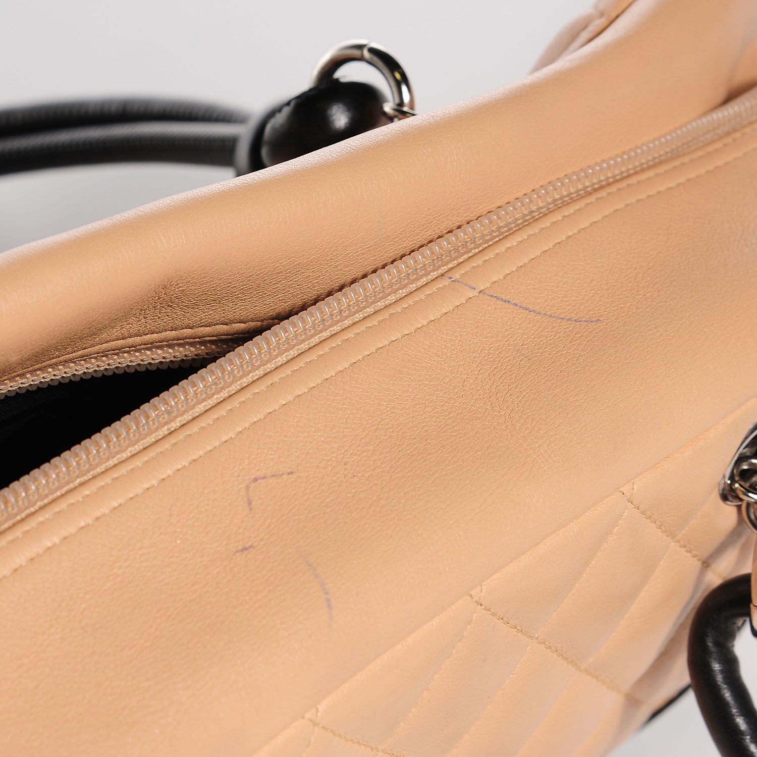 Chanel Calfskin Quilted Large Cambon Bowler Beige Black 7 of 7