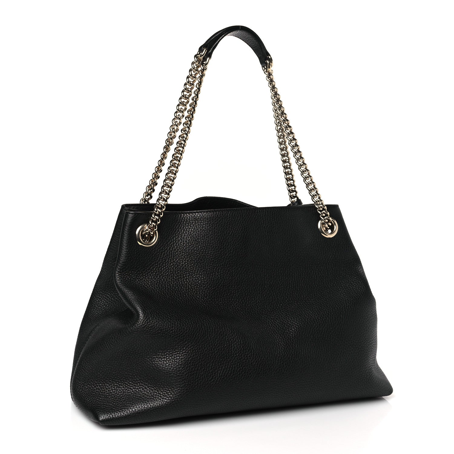 Gucci Pebbled Calfskin Medium Soho Chain Shoulder Bag Black 3 of 10