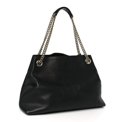 Gucci Pebbled Calfskin Medium Soho Chain Shoulder Bag Black 3 of 10