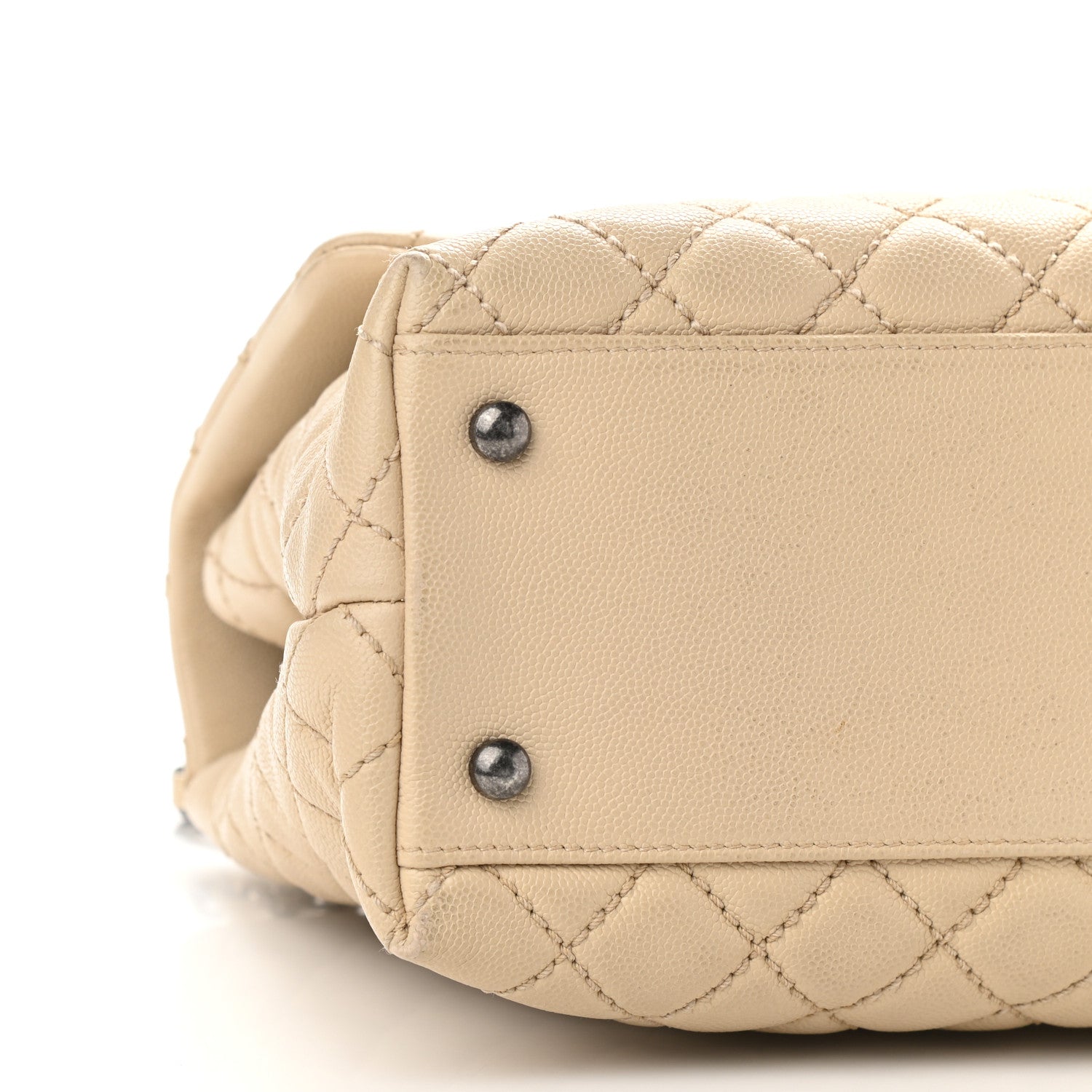 Chanel Caviar Quilted Medium Coco Handle Flap Light Beige 7 of 9