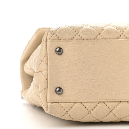Chanel Caviar Quilted Medium Coco Handle Flap Light Beige 7 of 9