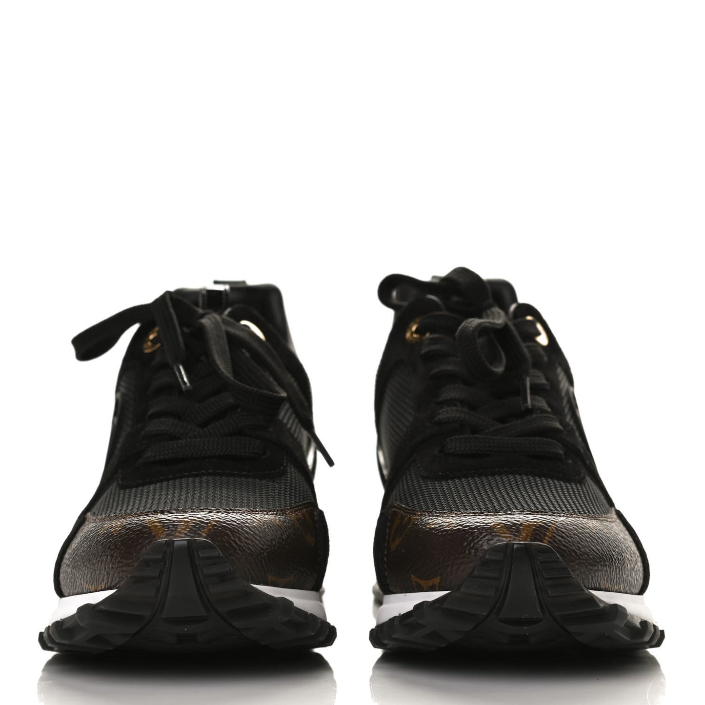 Suede Monogram Run Away Sneakers 37.5 Black