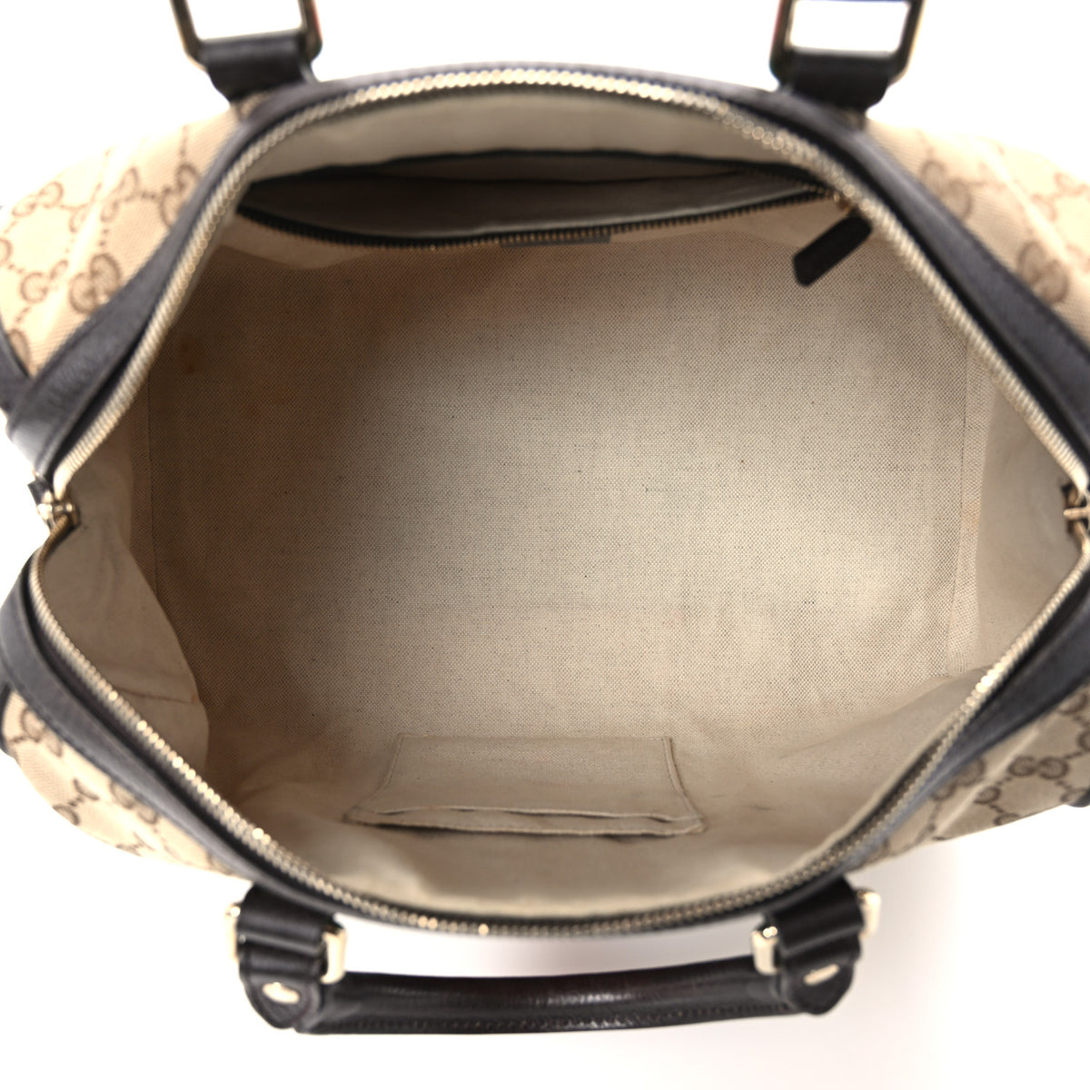 Gucci Monogram Vintage Web Medium Webby Bee Boston Dark Brown 5 of 13
