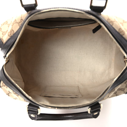 Gucci Monogram Vintage Web Medium Webby Bee Boston Dark Brown 5 of 13