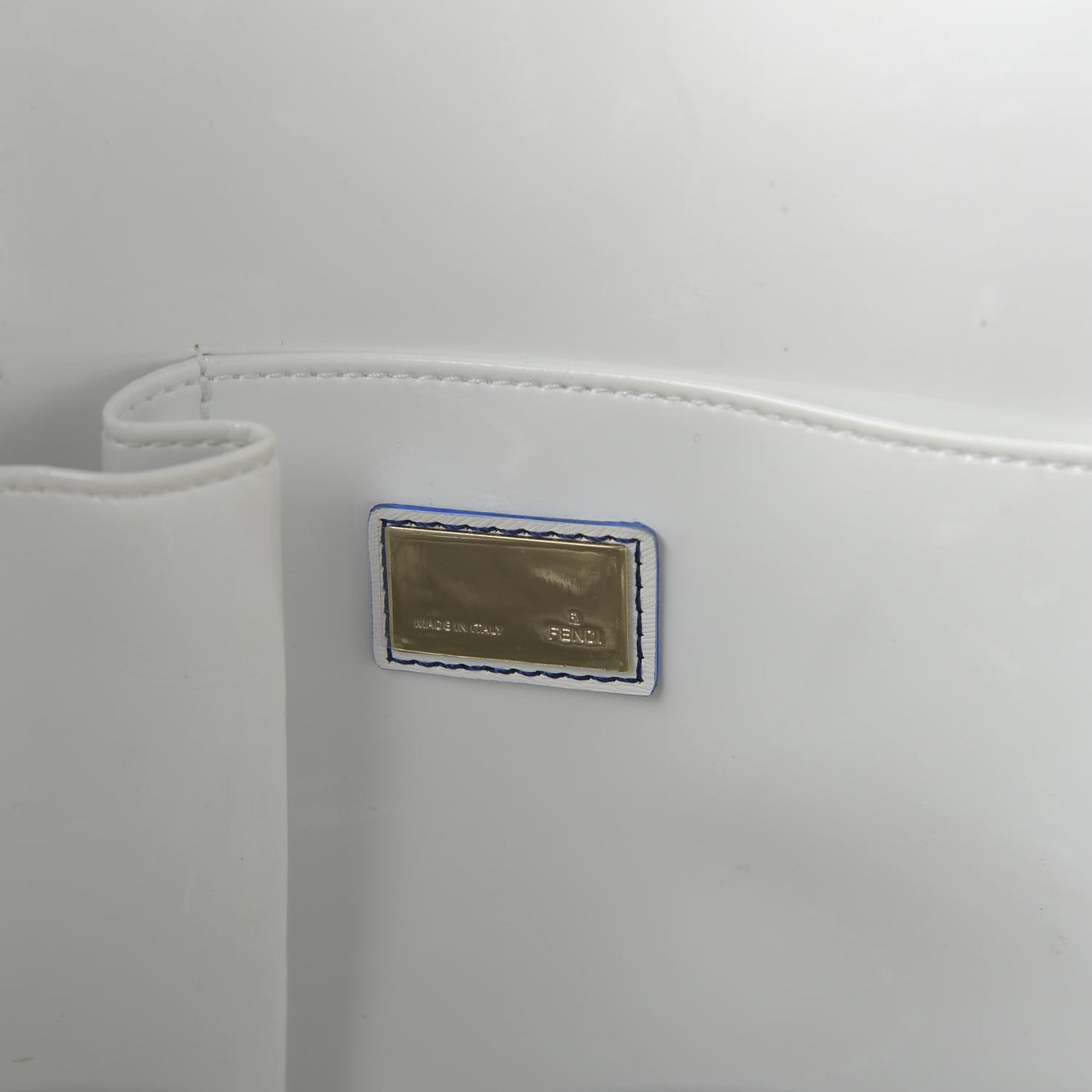 Calfskin Canvas Basket Sea Medium Tote White Blue