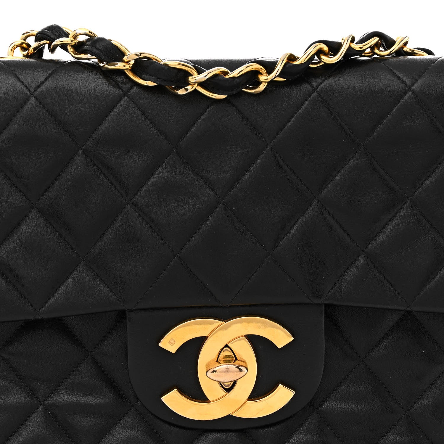 Chanel Lambskin Quilted XL Jumbo Single Flap Black 8 of 15