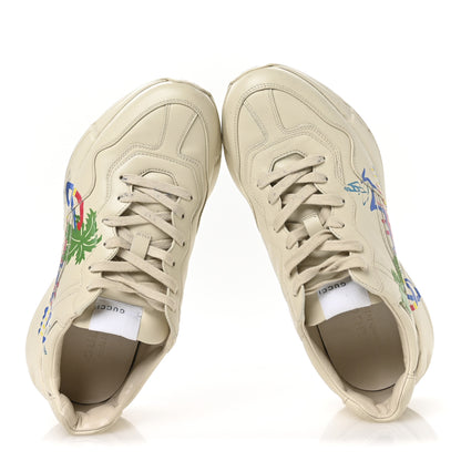 Gucci Calfskin Hawaii Printed Mens Rhyton Sneakers 8 White 2 of 8