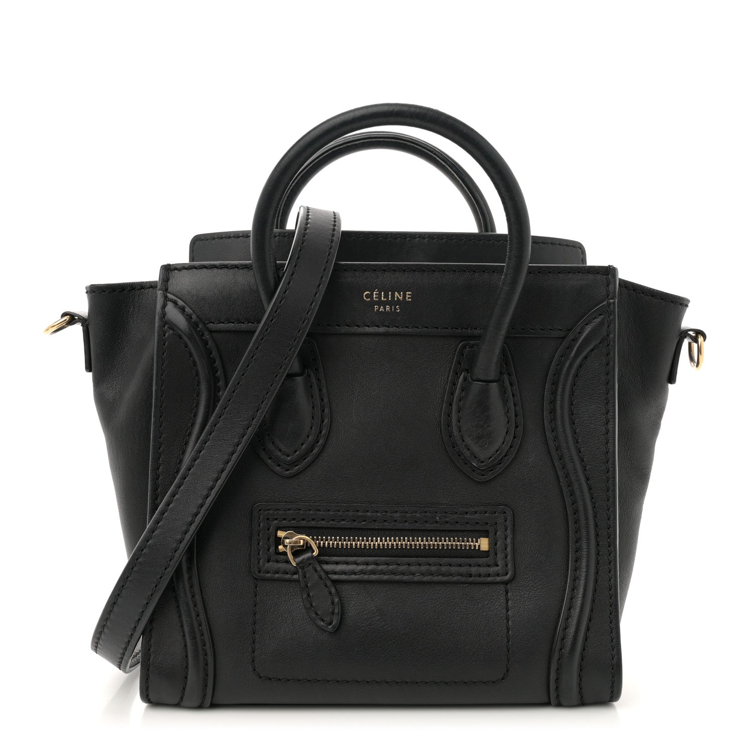 Celine Smooth Calfskin Nano Luggage Black 1 of 11