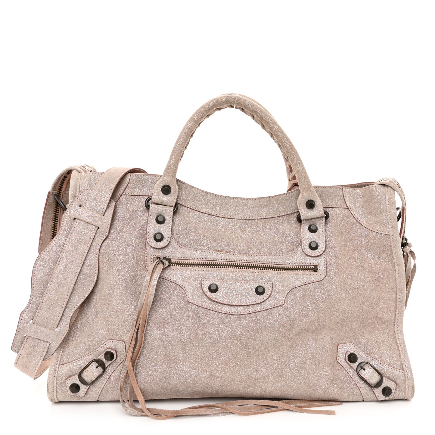 Metallic Craquele Calfskin Classic Hardware City Bois de Rose