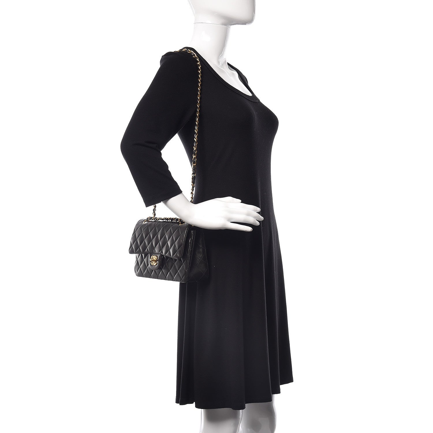 Chanel Lambskin Quilted Small Double Flap Black 2 of 14