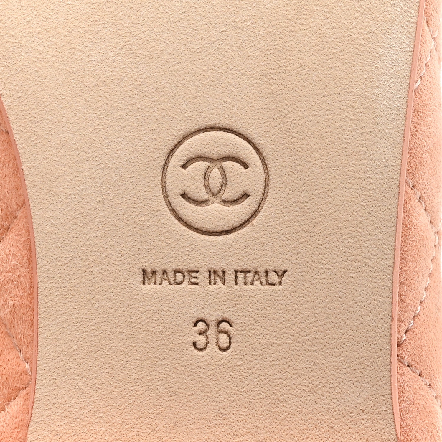 Chanel Suede Calfskin Quilted Cap Toe CC Ballerina Flats 36 Pink 7 of 9
