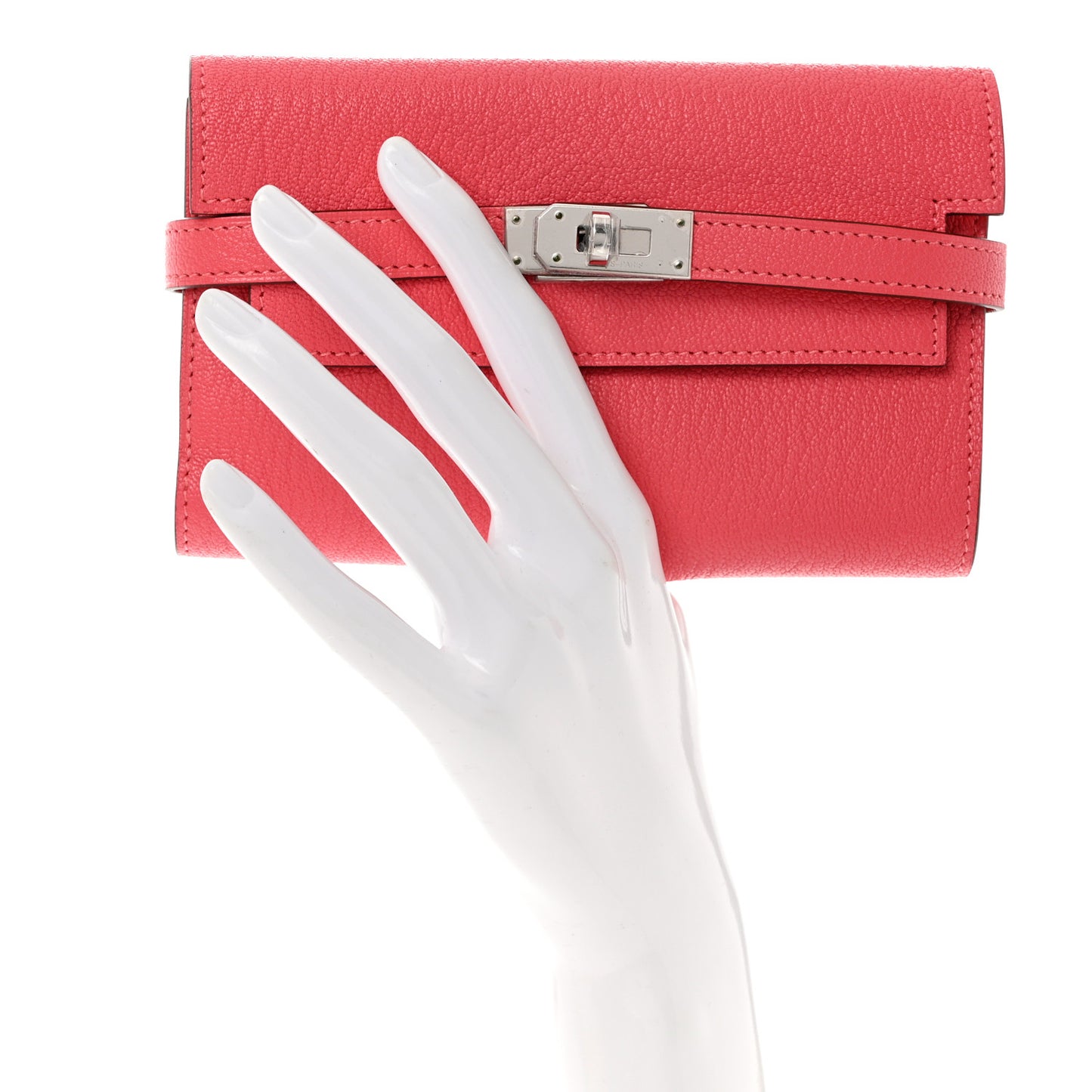 Chevre Mysore Medium Kelly Wallet Rose Azalee